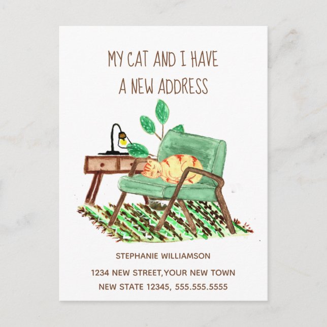 Cartão Postal Anúncio de Movimentação de Gengibre de Endereço (Frente)