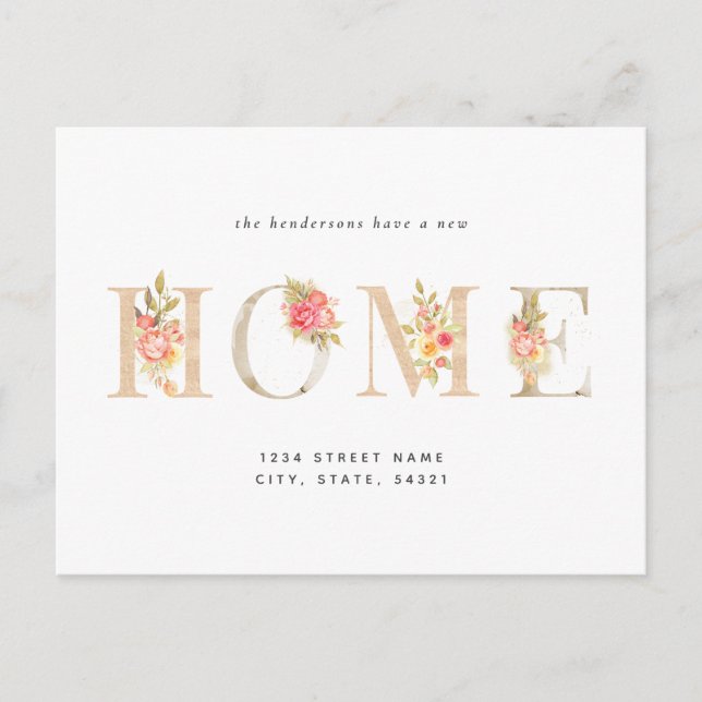 Cartão Postal Anúncio de Movimentação de Nova Página Inicial Flo (Frente)