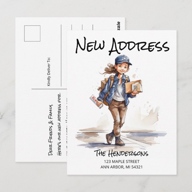 Cartão Postal Anúncio de Movimentação de Novo Endereço (Frente/Verso)