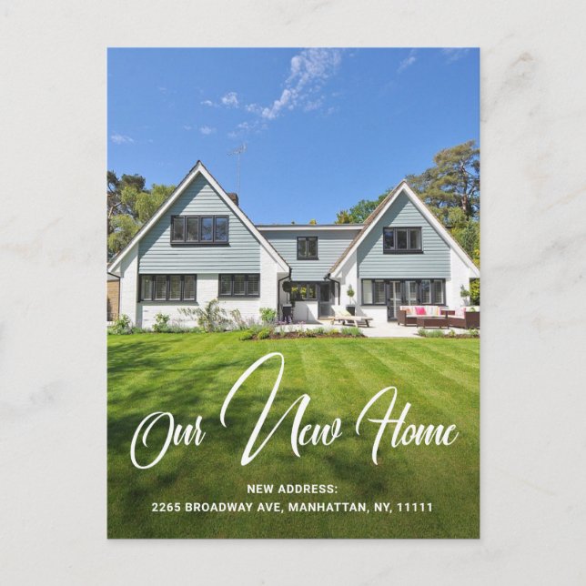 Cartão Postal Anúncio de Movimentação de Novo Endereço Fotográfi (Frente)