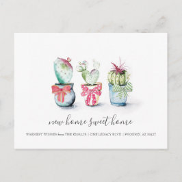 Cartão Postal Anúncio de Movimentação do Cactus New Home Sweet H