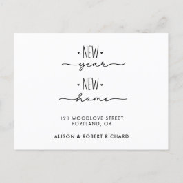 Cartão Postal Anúncio de Movimentação do Endereço Novo Ano