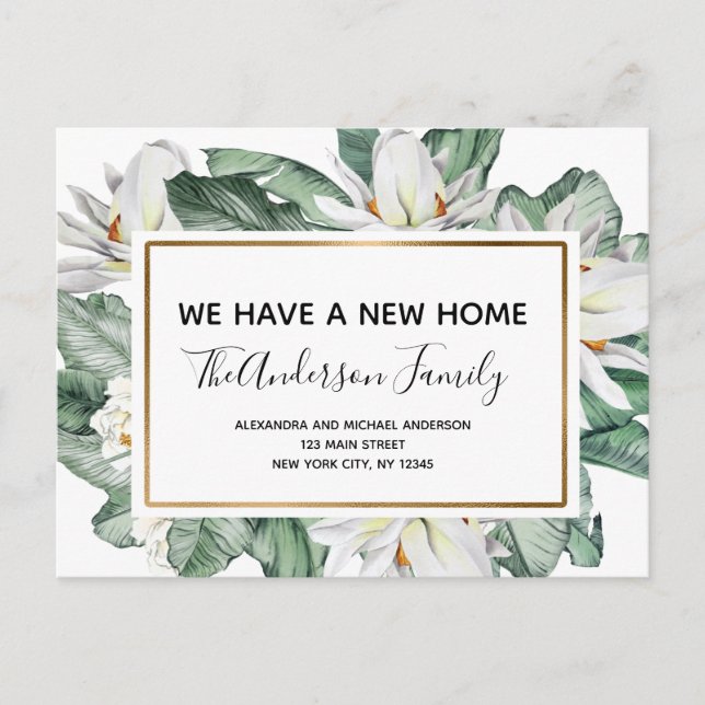 Cartão Postal Anúncio de Movimentação do Orçamento Cartaz Floral (Frente)