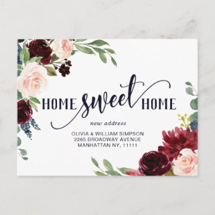 Cartão Postal Anúncio de Movimentação Floral de Blush do Mari