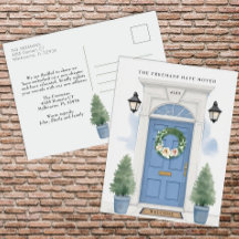 Anúncio de movimento da porta frontal azul