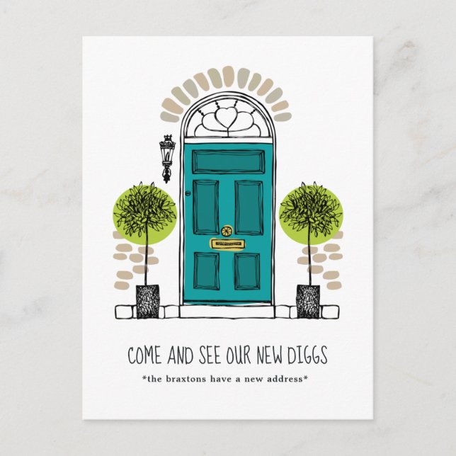 Cartão Postal Anúncio de movimento da porta Jade (Frente)