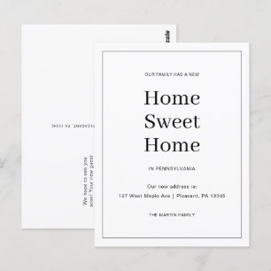 Cartão Postal Anúncio de Mudança de Endereço Casa Doce Lar