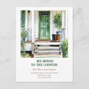Cartão Postal Anúncio de Mudança de Endereço da Casa de Campo