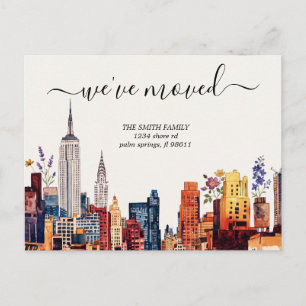 Cartão Postal Anúncio de mudança de endereço em Nova York retrô