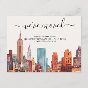 Cartão Postal Anúncio de mudança de endereço em NYC retrô