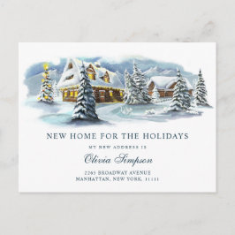 Cartão Postal Anúncio de mudança de natal no interior do inverno