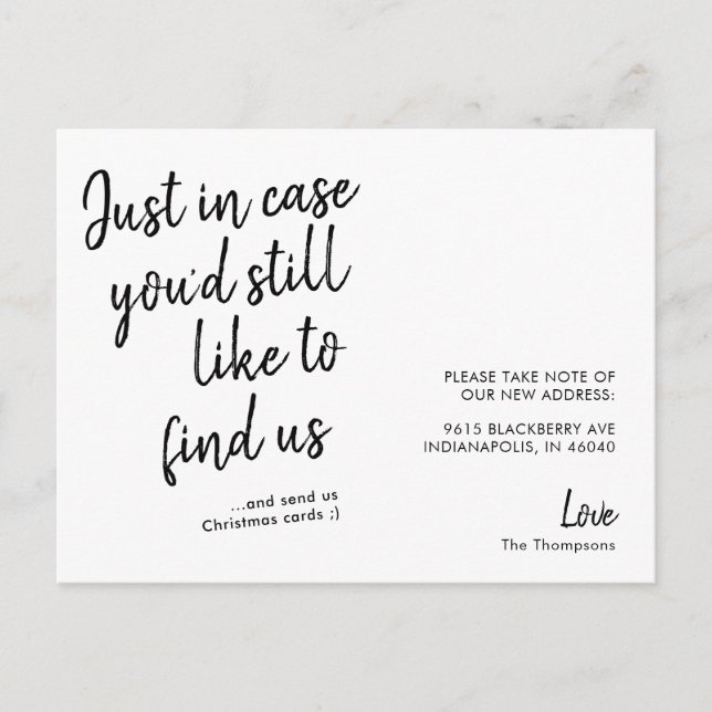 Cartão Postal Anúncio de mudança moderno e engraçado (Frente)