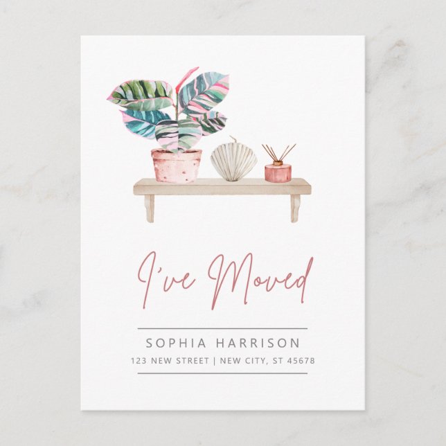 Cartão Postal Anúncio de mudança moderno feminino (Frente)