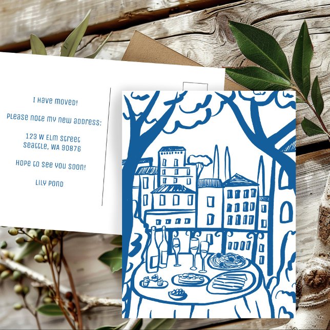 Cartão Postal ANÚNCIO DE MUDANÇA Novo Endereço do Apartamento Va (MOVING ANNOUNCEMENT New Apartment Address Balcony Postcard
)