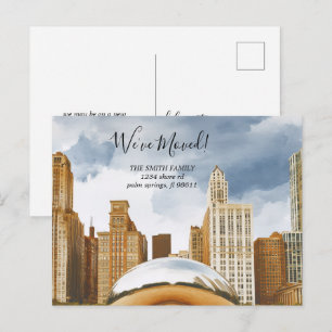 Cartão Postal Anúncio de Mudança para o Horizonte de Chicago Ill