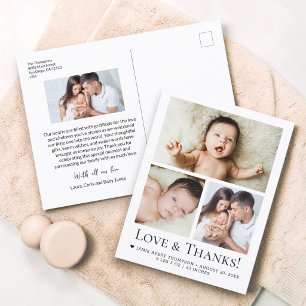 Cartão Postal Anúncio de Nascimento com Foto de Bebê Amor e Agra