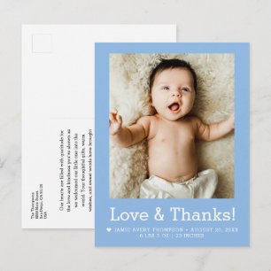 Cartão Postal Anúncio de Nascimento com Foto de Bebê Amor e Agra