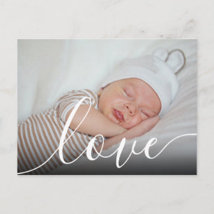 Cartão Postal Anúncio de Nascimento da Foto do Bebê Moderno
