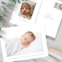 anúncio de nascimento de bebê com fotografia simpl