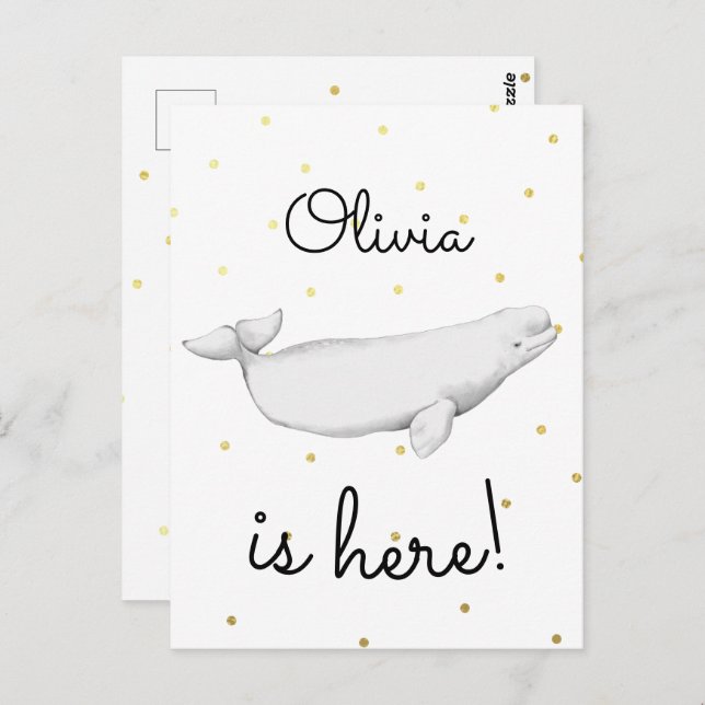 Cartão Postal Anúncio de nascimento de bebê recém-nascido em Bel (Frente/Verso)