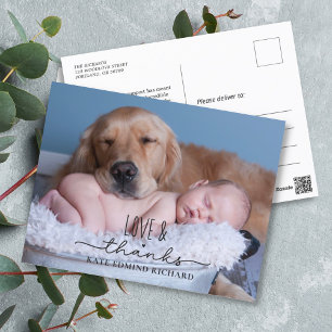 Cartão Postal Anúncio de Nascimento de Bebê Recém-Nascido Minima