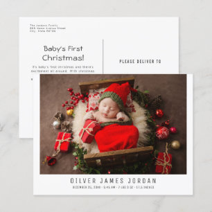 Cartão Postal Anúncio de Nascimento de Bebê Recém-Nascido no Nat