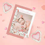 Cartão Postal Anúncio de Nascimento do Orçamento Floral da Rapar<br><div class="desc">Flores desenhadas a aquarelas moles em pinks,  pêssegos e cores neutras com enrolamento de videiras para destacar a sua foto favorita do bebê. Perfeito para o anúncio de nascimento da sua nova menina.</div>
