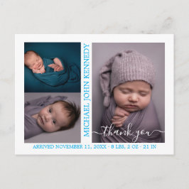 Cartão Postal Anúncio de Nascimento do Script de Colagem do Baby