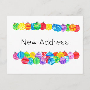 Cartão Postal Anúncio de novo endereço, borbulhas de aquarela