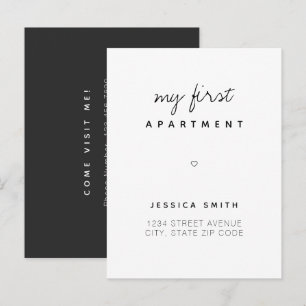 Cartão Postal Anúncio de Novo Endereço de Primeiro Apartamento e