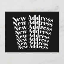 Anúncio de Novo Endereço Preto e Branco Moderno