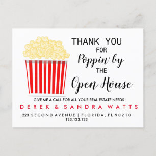 Cartão Postal anúncio de open house real estate POPCORN