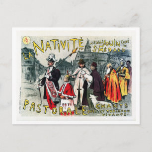 Cartão Postal Anúncio de peça religiosa francesa vintage da bell