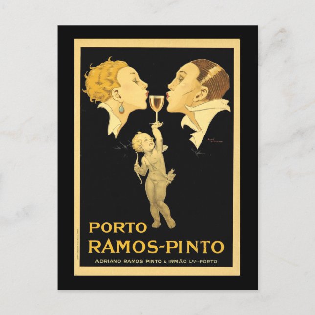 Cartão Postal Anúncio de porta Vintage (Frente)