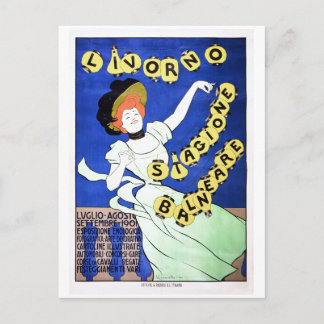 Cartão Postal Anúncio de praia do poster de viagens italiano Vin