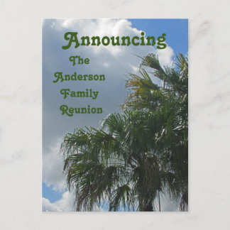 Cartão Postal Anúncio de Reunião da Família Palm Trees Paradise