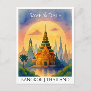 Cartão Postal Anúncio de Salvar a Data Bangkok Tailândia