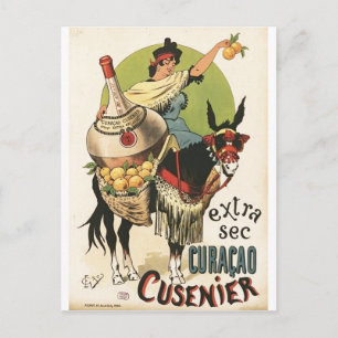 Cartão Postal Anúncio de "Sec. Extra Curaçao Cusenier" Liquer