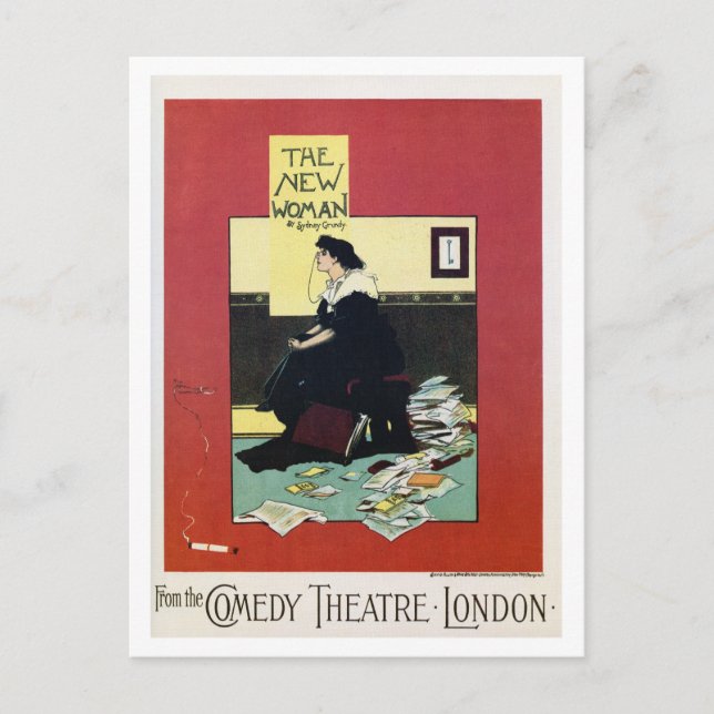 Cartão Postal Anúncio de teatro Vintage British London (Frente)