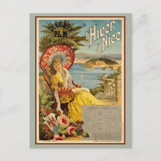 Cartão Postal Anúncio de viagem de inverno da Côte d'Azur france