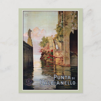 Cartão Postal Anúncio de viagem italiano de 1920 do Lago de Como