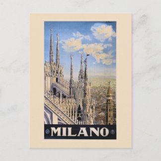 Cartão Postal Anúncio de viagem Vintage Litho Milão Itália