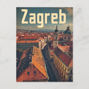 Cartão Postal Anúncio de Viagens vintage Zagreb
