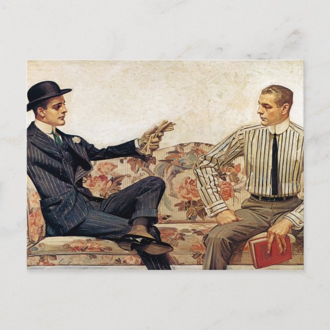 Cartão Postal Anúncio do Arrow Collar, 1912 por Leyendecker (Frente)