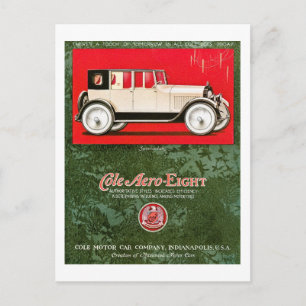 Cartão Postal Anúncio do carro antigo Cole Aero-Eight