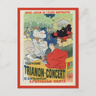 Cartão Postal Anúncio do concerto de Trianon do jardim de Paris