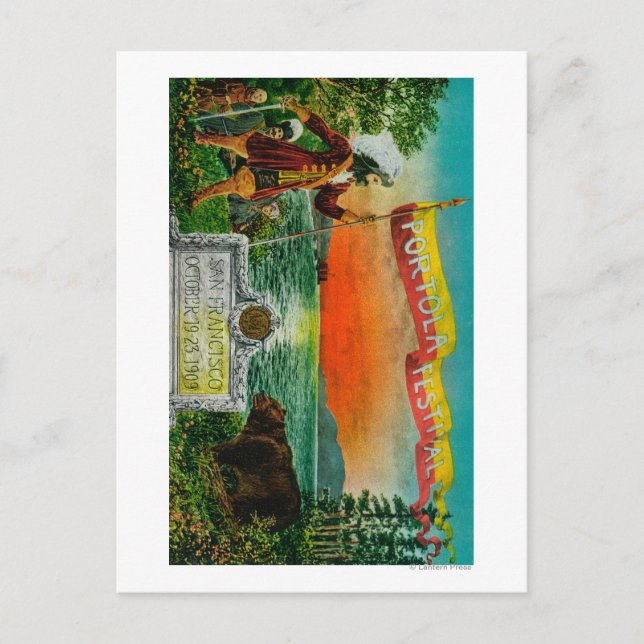 Cartão Postal Anúncio do Festival Portola (explorador) (Frente)