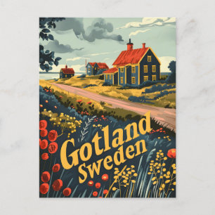 Cartão Postal Anúncio do Gotland Suécia
