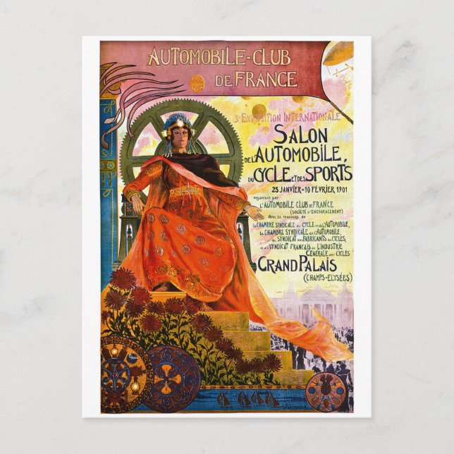 Cartão Postal Anúncio do Movimento Vintage Paris (Frente)