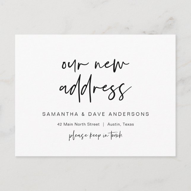 Cartão Postal Anúncio do Novo Endereço da Casa dos Sonhos, Postc (Frente)